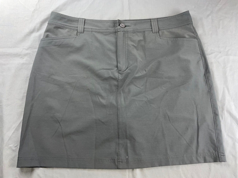 Eddie Bauer Stretch Adventurer Hiking Skirt, Skort. Gray, Women's Size 14. EUC!!